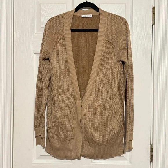 SEE BY CHLOE | Long Sleeve Oversize Cardigan Button Two Toned Brown size 4 - Picture 1 of 4